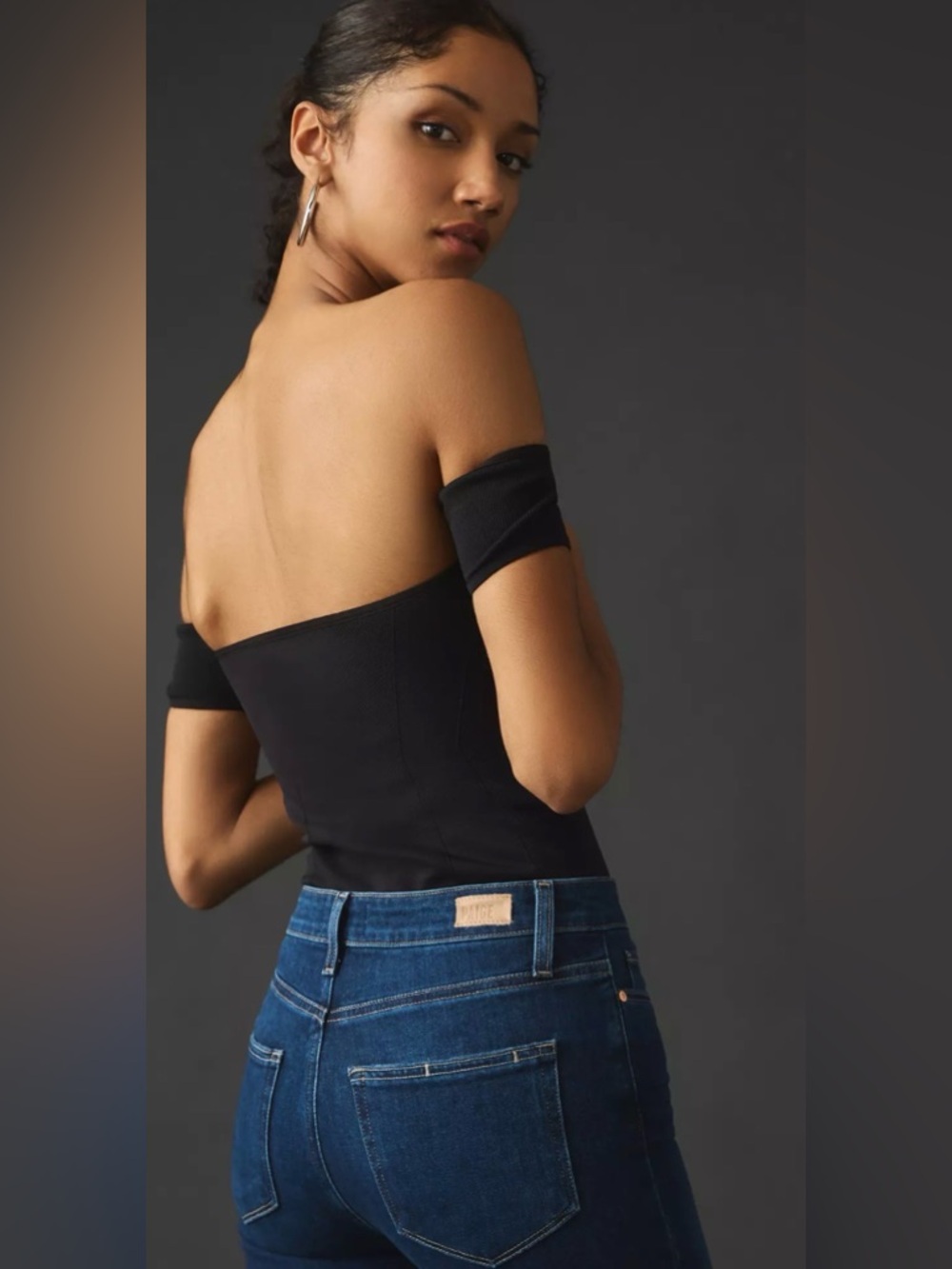 PAIGE Hoxton Ankle High-Rise Slim Jeans in Dark Blue Denim - Picture 5 of 8